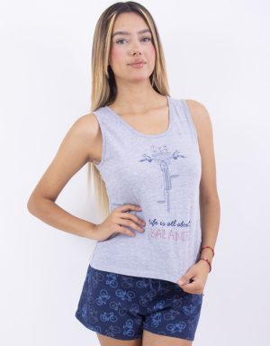 Jms0248 - pijama mujer short LIFE IS ALL ABOUT BALANCE