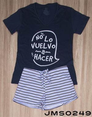 JPA0134 pijamas parejas NO LO VUELVO A HACER - ella short - él bermuda