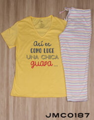 Jmc0187 - pijama mujer capri ASÍ ES COMO LUCE UNA CHICA GUAPA...