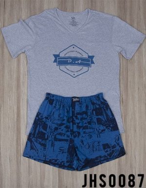 Jhs0087 - pijama hombre short ORGULLOSO MIEMBRO DORMILONES ANÓNIMOS