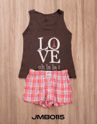 Jmb0115 - pijama mujer boxer LOVE OH LA LA!