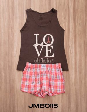 Jmb0115 - pijama mujer boxer LOVE OH LA LA!
