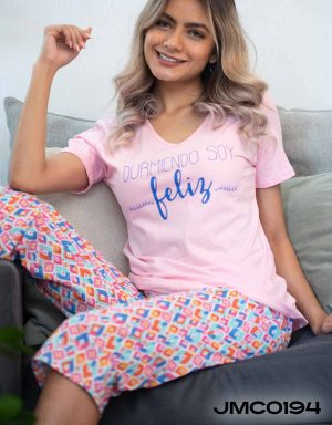 Jmc0194 - pijama mujer capri DURMIENDO SOY FELIZ