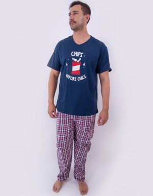 Jhl0168 - pijama hombre pantalón CHIPS BEFORE CHICS