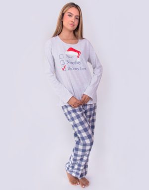 Jmi0215 - pijama mujer invierno NICE NAUGHTY DID MY BEST