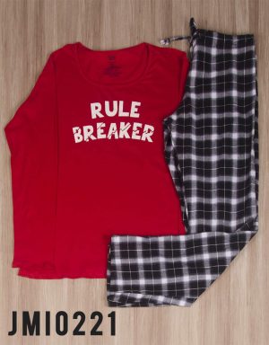 Jmi0221 - pijama mujer invierno RULE BREAKER