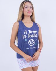 Jms0264 - pijama mujer short A TIRAR LA TOALLA (EN LA PLAYA)