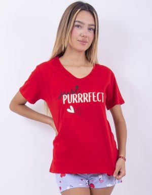Jms0265 - pijama mujer short JUST PURRRFECT