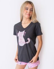 Jms0266 - pijama mujer short LA SEÑORA DE LOS GATOS