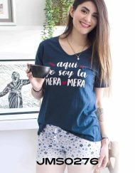 Jms0276 - pijama mujer short AQUÍ YO SOY LA MERA MERA