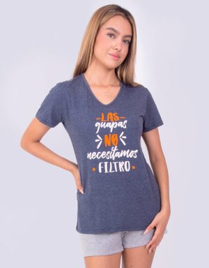 Jms0278 - pijama mujer short LAS GUAPAS NO NECESITAMOS FILTRO