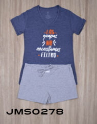 JPA0160 pijama parejas LAS GUAPAS / LOS GUAPOS NO NECESITAMOS FILTRO - ella short él bermuda