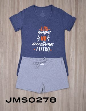 JPA0160 pijama parejas LAS GUAPAS / LOS GUAPOS NO NECESITAMOS FILTRO - ella short él bermuda