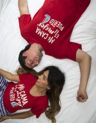 JPA0147 pijama parejas MI CAMA ES EL MEJOR PUERTO - ella capri, el bermuda