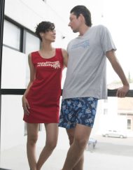 JPA0144 pijamas parejas SIMPLEMENTE RELAJADA(O) - ella camisón el pijama short