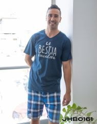 Jhb0161 - pijama bermuda LA BESTIA RONCADORA