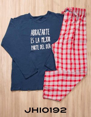 Jhi0192 - pijama hombre invierno ABRAZARTE ES LA MEJOR PARTE DEL DÍA