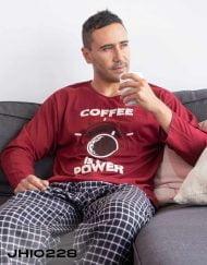 Jhi0228 - pijama hombre invierno COFFEE IS MY POWER