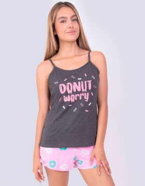 Jms0274 - pijama mujer short DONUT WORRY
