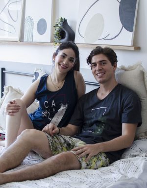 JPA0148 pijama parejas CAMA PAL´ DESESTRÉS - ella short, el bermuda