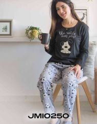 Jmi0250 - pijama mujer invierno perro UN RATITO MÁS PLIS!