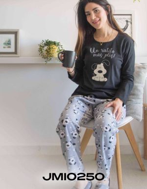 Jmi0250 - pijama mujer invierno perro UN RATITO MÁS PLIS!
