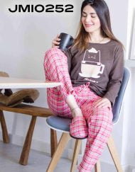 Jmi0252 - pijama mujer invierno CATPUCCINO