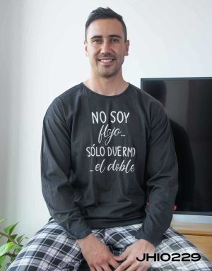 Jhi0229 - pijama hombre invierno NO SOY FLOJO... SOLO DUERMO EL DOBLE
