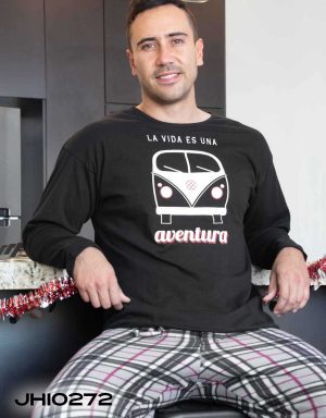 JHI0272 - pijama hombre invierno LA VIDA ES UNA AVENTURA