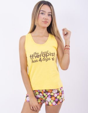 Jmb0121 - pijama mujer boxer THE BEST THERAPIST HAS 4 LEGS