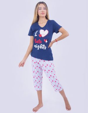 Jmc0201 - pijama mujer capri I LATE NIGHTS