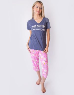 Jmc0204 - pijama mujer capri ME DICEN DORMILONA