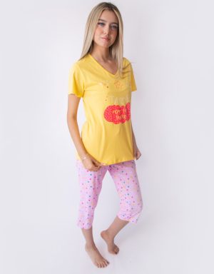 Jmc0208 - pijama mujer capri TARDE PERO SIN SUEÑO