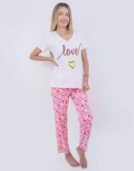 Jml0144 - pijama larga pantalón LOVE IS IN THE AIR