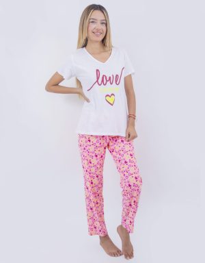 Jml0144 - pijama larga pantalón LOVE IS IN THE AIR