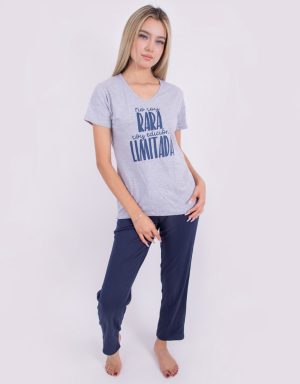 JML0224 - pijama mujer pantalón NO SOY RARA, SOY EDICIÓN LIMITADA