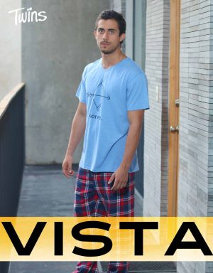 Vistas producto - pijama hombre invierno manga corta