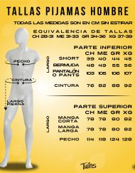 Tallas Pijamas hombre