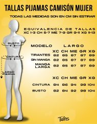 Tallas camisón mujer