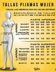 Tallas Pijamas mujer
