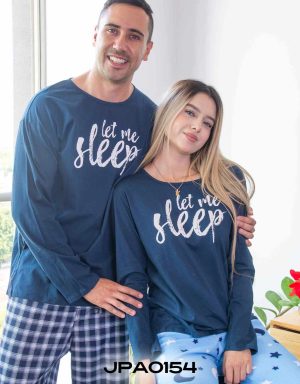 JPA0154 pijama parejas LET ME SLEEP - ella y él pantalón invierno