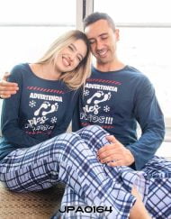 JPA0164 pijama parejas - ADVERTENCIA PIES FRÍOS ambos pantalón