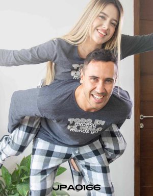 JPA0166 pijama parejas -TODO EN EXCESO ES MALO MENOS YO ambos pantalón