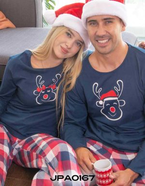 JPA0167 pijama parejas -RENO- ambos pantalón