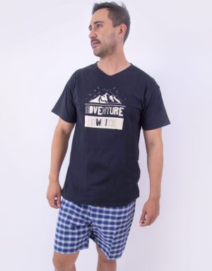 Jhb0071 - pijama bermuda ADVENTURE AWAITS