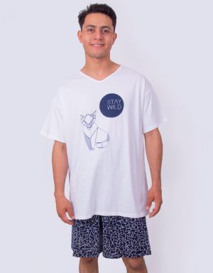 Jhb0082 - pijama bermuda STAY WILD