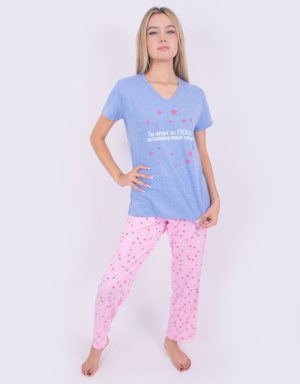 JML0227 - pijama mujer pantalón TU AMOR ES ETERNO TU PACIENCIA ES VARIABLE