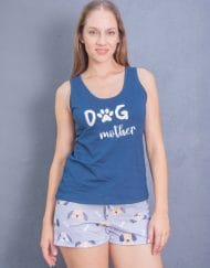JPA0185 pijama parejas - DOG MOTHER - DOG FATHER - ella short él bermuda