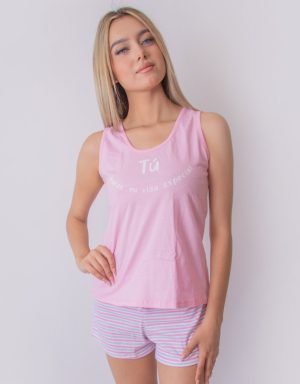 Jms0322 - pijama mujer short TU HACES MI VIDA ESPECIAL