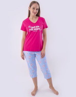 Jmc0237 - pijama mujer capri CADA DÍA MÁS GUAPA